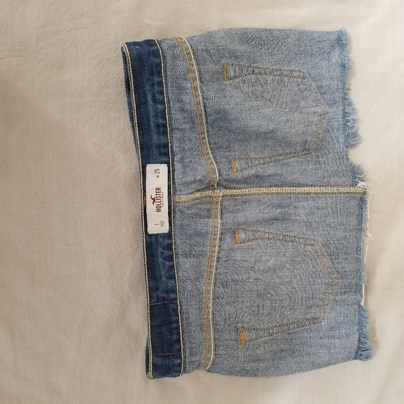 Hollister Blue Distressed Denim Mini Skirt Size 25 - Picture 9 of 11